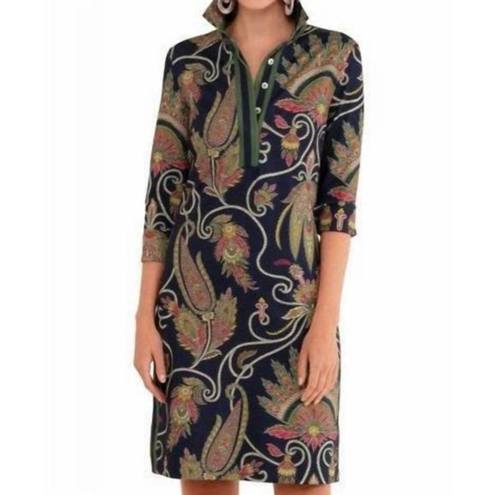 Gretchen Scott Dress Sz Xs Nwot Blue And Green